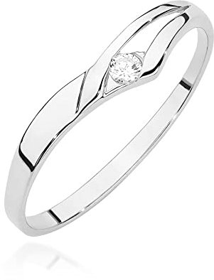 Damen Ring 585 14k Gold Weißgold natürlicher echt Diamanten Brillanten