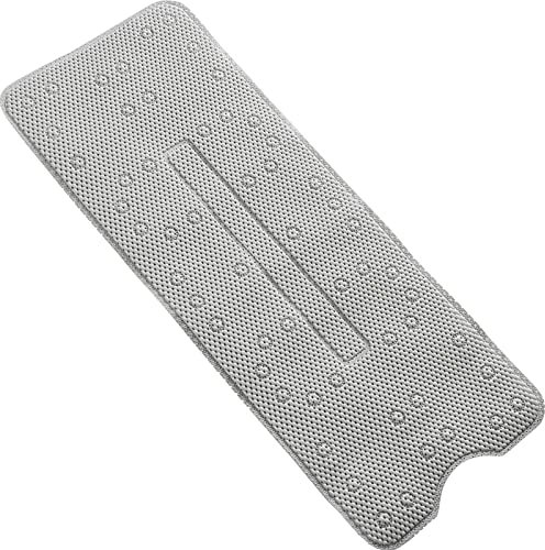Webos Schaumstoff-Badewanneneinlage, extra lang, für Badewanne, mit Ablauflöchern und Saugnäpfen, Hellgrau, 25,4 x 101,6 cm