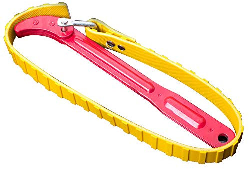 LAMXD 12 Belt Strap Wrench with Nitrile Work Gloves, Adjustable Strap Oil Filter Opener with 26 Capacity