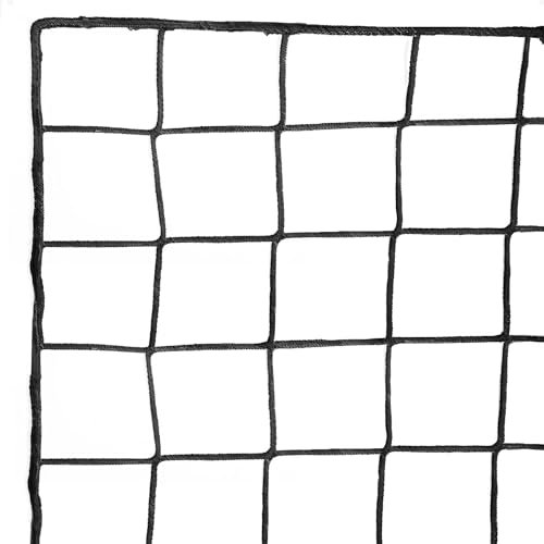 Wiseek Fußball-Rücklaufnetz, 3 x 3 m, stoßfestes Fußball-Barriernetz, Nylon-Sportnetz, Barriere, Fußball-Rückprallnetz hinter dem Tor (Installationsseil im Lieferumfang enthalten)