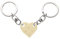 Porte-Clés en Forme Coeur, 2 Pièces Porte Clé Coeur Couple Porte-Clés pour Petit Ami Cadeau Porte-Clés Décorations Coeur Cadeau Saint Valentin pour Petite Amie Petit Ami (Beige)