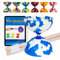 Juggle Dream Jester Diabolo Set - avec Axe Fixe Diabolo, Baguettes en Bois et Vidéo d'apprentissage en Ligne - Jouets de Jonglage (Bleu/Blanc)