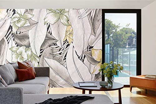 Vlies Fototapete STOFF MIT BLUMENMUSTER 375 x 250 cm (inkl. Kleister) - Vlies Tapete, Wandtapete, Wandbilder - Tapete für Wohnzimmer Schlafzimmer, Büro, Küche - Montagefertig