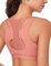 Yvette Sport BH sehr starker Halt mit Verschluss vorne Große Größen für Fitness Joggen Bra, Rosa, M Große Größen