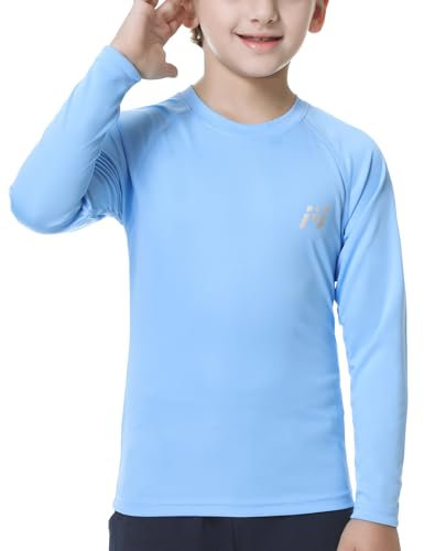 MEETWEE Ragazzo Ragazza Manica Lunga Rash Vest Guard Bambini Nuoto Top UV Protezione Solare per Surf Beach Pool