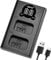DSTE NP-FW50 Battery USB Dual Quick Charger with LCD Display Compatible for Sony Alpha 7,a7,7R,a7R,7RII,a3000,a6000,a6400,a6500,NEX-3,NEX-5,NEX-6,NEX-7