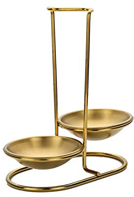 ＡＷＨＡＯ Support de Repose-cuillère Cuillère à Fente Stockage Multifonctionnel Porte-louche à Fouet Portable Vertical Repose-cuillère Debout pour comptoir à, Or Double Tour