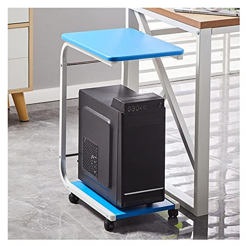Bürodruckerständer 2-stöckiger Druckerständer mit rollenden Rädern Bewegliches Druckerregal for das Home Office, CPU-Halter, Wagen, PC-Laptop-Stehtisch Druckerständer (Color : Blauw)