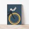 Mabudi Poster Vintage Fahrrad - Poster Retro - Fahrrad Poster - Abenteuer Poster - Fahrrad Bauhaus Print - Kunstdruck Bicycle (Blau, 70x100cm)