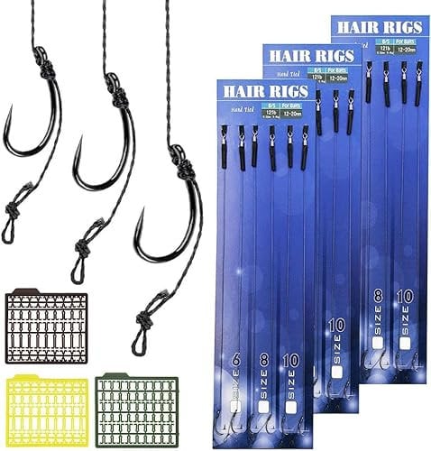 HEKOBAG 18 Attrezzatura per Pesca alla Carpa Ganci per Canne da Pesca Attrezzatura Pesca alla Carpa Pesca alla Carpa Attrezzatura Gancio da Pesca con Fermi per Boilie Accessori per la Pesca alla Carpa