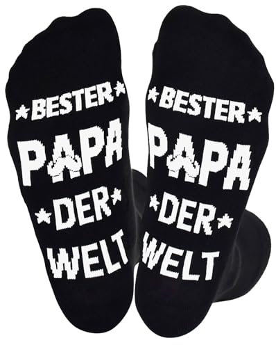 Brightdeal Geburtstag Socken für Männer, Lustige Socken Lustiger Text “BESTER PAPA DER WELT” 40 50 60 Mann Geburtstag Vatertagsgeschenke für Papa Opa 38-46