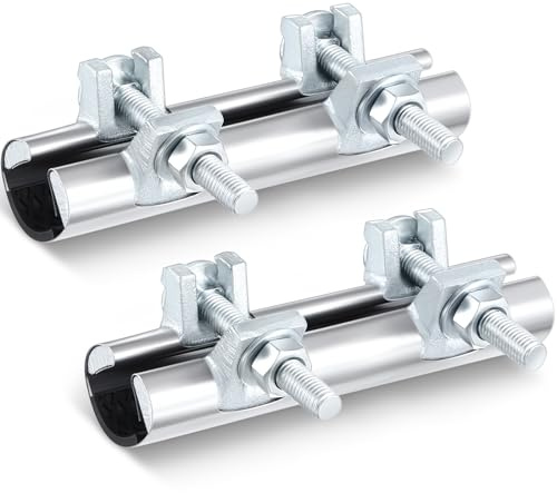Hicarer 2 Pack 1/2 Inch Pipe Repair Clamp, 6” Long, Double Bolt | Stainless Steel Pipe Repair Clamps Kit, Against Rust and Corrosion, Designed for Use on Steel and Plastic Pipes