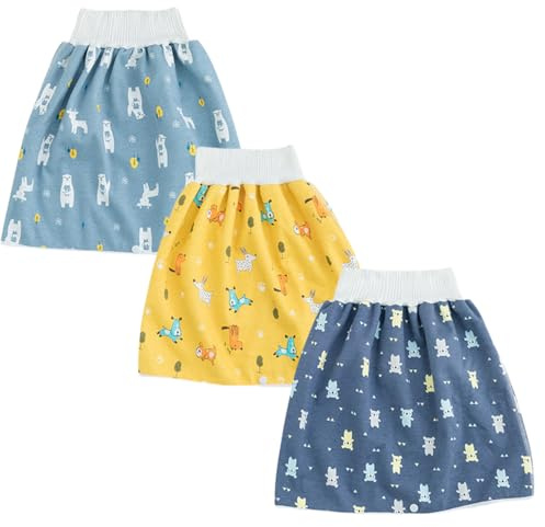 DUDUFUN 2 Stück Baby Kinder Kleinkinder Trainingshose Trainerhose Windelhose Windelrock Töpfchentraining für Jungen Mädchen Wasserdicht Saugfähig Trainerhose4-10 Jahre