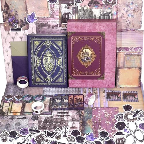 Funto Scrapbooking-Set (185 Teile), Mittelalter Kapitel - Neruda Liebe, Perfekt für Bullet Scrapbooking Materialien, Planner DIY Handwerk Collage