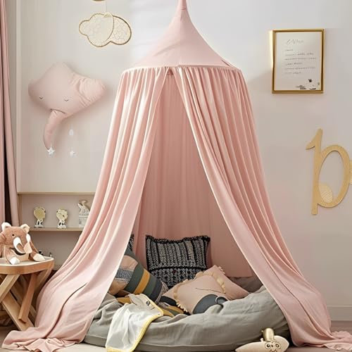 Vercico Kids Bed Canopy Round Dome 240cm Canopy for Princess Girls Mosquito Net for Children's Bedroom Nursery Room Decoration Baby Crib