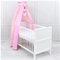 Generisch Baby Delux Babybett Himmel Betthimmel Baumwolle Baldachin für Babybett Kinderbett Wiege Stubenwagen Himmelstange Applikationen Herz Deko (Karro Rosa, ohne Himmelstange)