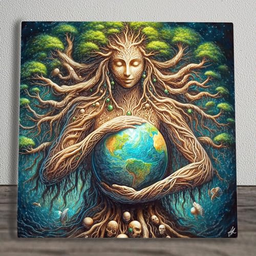 Prezents.com The Earth Mother Spiritual Artwork On Ceramic Wall Art Picture Tile