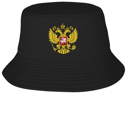 ZGGUOJU Herren Eimer Mütze Sonnenschirm Custom Wappen of Russia Bucket Hat Frauen Männer Russisches Reich Strand Sonne Sommer Camping Angelmütze Geschenk