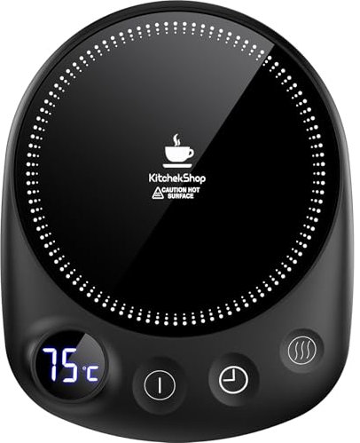 Tassenwärmer, Kaffeewärmer für den Schreibtisch Automatische Abschaltung, Tassenwärmer Elektrisch mit 4 Temperatureinstellungen, Tassenwärmer Halter mit 1-12 Stunden Timer für Kaffee, Kakao, Tee