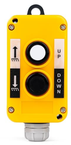 COP Hoist Lift Control Box, Crane Pendant Control Switch Box, Crane Pendant Push Button Switch, Lifting Suspension Regulator 2NO, For Car Lifting Tailgates, Cranes, Lifting Platforms, Dump Trailers