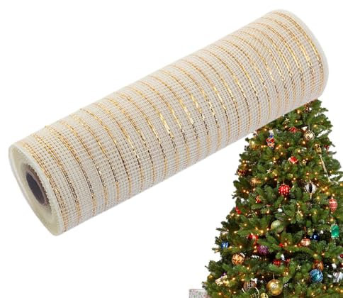 Netzband für Weihnachtsbaum, Weihnachtsnetz, Weihnachtsmasche für Kränze | Weihnachtsbaumband 10 Zoll x 30 Fuß für , Hochzeitsgirlande