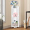 YUET Floor Cabinet, FreeStanding White PVC Toilet Paper Holder with Shelf, Bathroom Storage Tissue Organizer, Column with Toilet Roll Holder Dispensers Cupboard Free Standing (TSC07)