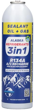 Generisch 3 in 1, refrigerante per veicoli con aria condizionata Top Up HC134A, bombola di ricambio per auto