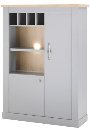 Furn.Design Highboard in grau und Artisan Eiche, Landhaus Kommode 103 x 142 cm, Rideau