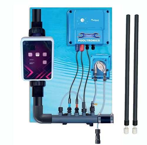 POOLTRONICS WiFi SEL - Traitement Automatique de l'eau avec électrolyse Saline et ph Dosage pour Jacuzzi et Piscine avec WiFi (30g/h - 150m³) (30g/h - 150m³ FLOWSWITCH ET LEVELSWITCH)