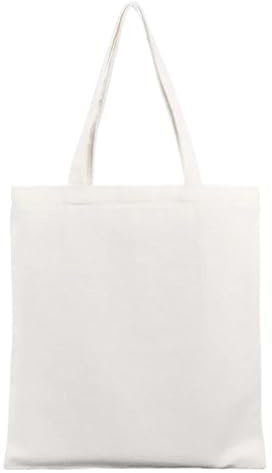 ABFJHFK Tote Bag Canvas Bags Grocery Shopper Bag Foldable Folding Pocket Tote Portable Shoulder Handbags Shopping(White,38x45cm)