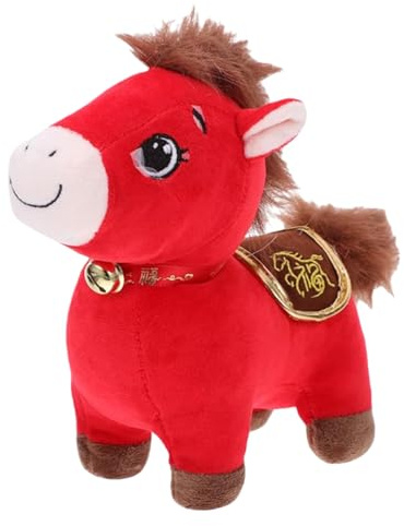 Générique Niedliches Plüschtier | 2026 Neujahrs-Maskottchen als Dekoration | Plüschtier | für Erwachsene Sofa Nachttisch Büro Bett Geburtstag Halloween Weihnachten Party