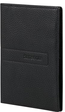 Samsonite TA Revolution - Porta passaporto in pelle – Protezione RFID, Custodia in vera pelle con 3 tasche per carte di credito, Aletta di sicurezza per passaporto, Accessorio da viaggio, Nero