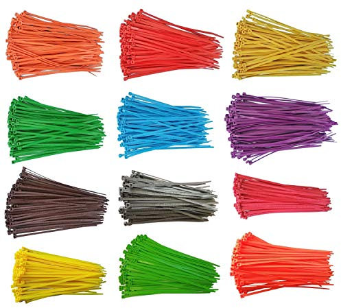 netproshop 100 x Kabelbinder 4,8x200mm, für Bündel bis 52mm, Farbe:Silber