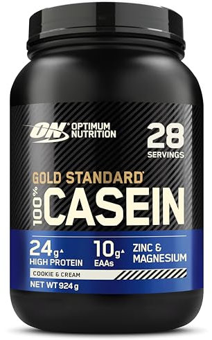 Optimum Nutrition Gold Standard 100% Protéine de Caséine en Poudre, Goût Cookies & Cream, 924g, 24 Doses