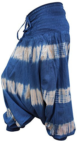 SHOPOHOLIC FASHION Hippie Bunt Batik Baggy Haremshose, Locker Sitzend Hose - NEU Tyedye 2, One Size