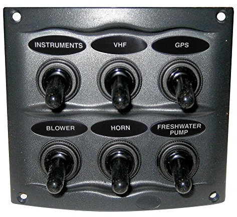 Marinco Waterproof Panel - 6 Switches - Grey