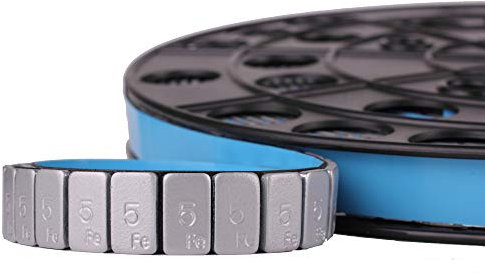 BB-EP Klebegewicht von der Rolle - 5 kg Universal Auswuchtgewicht 5 gr. Teilung zum kleben - verzinkt und Silberfarbig pulverbeschichtet