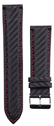 Smartwatch Wechselarmband 22mm Carbon red black für X-WATCH QIN XW PRIME II
