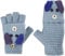 Fäustlinge mit Knopf Klappe Fingerlose Handschuhe für Kinder Winter Warm Strickhandschuhe Plüschfutter Winterhandschuhe in Kaninchen Optik, Blau, Einheitsgröße