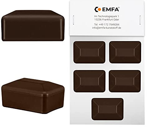 EMFA Zaunpfahlkappe rechteckig 60x80 mm Braun 5 Stück Pfostenkappen Kunststoff Pfostenkappen Abdeckkappen Zaunkappen