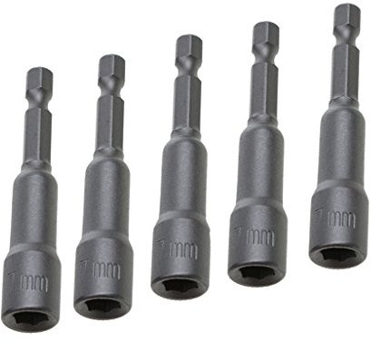 5-teiliges 7mm Magnetisches Stecknuss-Adapter Set Mit Sechskantschaft, 1/4'' Schnellwechsel, Präzisionswerkzeug Aus Vanadiumstahl Für Elektrowerkzeuge