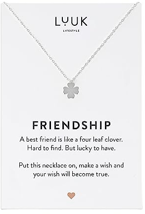 LUUK LIFESTYLE Stainless Steel Pendant Necklace for Women Waterproof Hypoallergenic Adjustable 50cm Chain Dainty Modern Minimalist Jewellery Gift for Her