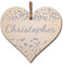 Personalised Handmade Christmas Hanging Wooden Heart Plaque Decoration Gift for someone special hang on the Xmas tree gift tag festive bauble
