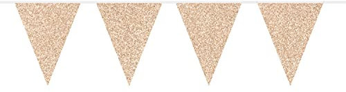 Wimpelkette Gold mit Glitzer - 6 Meter