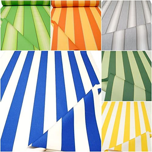 TOLKO Markisenstoffe Meterware mit UV-Schutz | kein Ausbleichen Langlebig Wetterfest | Markisenstoff Wasserdicht 120cm breit Premium Sonnenschutz Planenstoff zum Nähen (Blau Weiß)