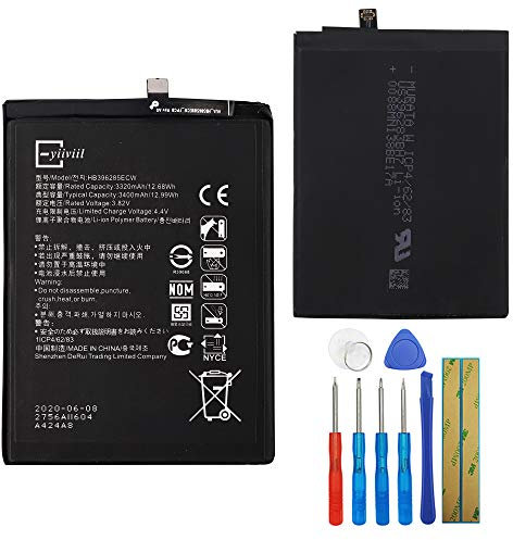 E-yiiviil HB396285ECW Batterie de rechange compatible avec Honor 10/Huawei P20 EML-AL00 3300 mAh avec outils