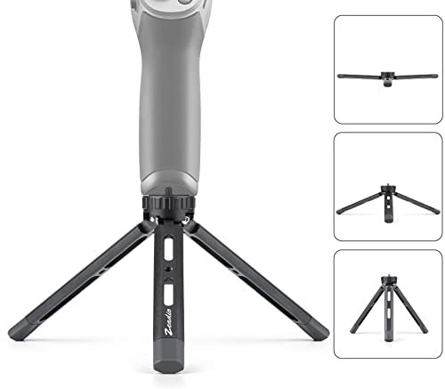 Zeadio Adjustable Metal Tripod, 4 Adjustable Heights Desktop Tabletop Tripod Stand for Smooth 4, Crane Plus, Osmo Mobile, Ronin-S, Vimble 2, Gimble Handle Grip Stabilizer and All Cameras