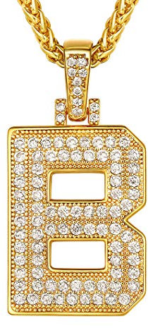 Richsteel Alphabet B Kette Damen Buchstabe Kette Freundschaftskette mit Bling Anhänger für Mama Freundin