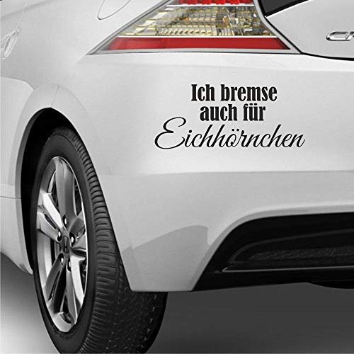 myrockshirt Lustiger Spruch Ich Bremse auch für Eichhörnchen ca 22cm Aufkleber Autoaufkleber Profi-Qualität ohne Hintergrund Sticker