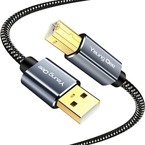 Cable de impresora USB 2.0 A macho a tipo B macho, cable de impresora compatible con HP, Canon, Epson, Dell, Brother, Lexmark, Xerox, Samsung, etc. (3 m)